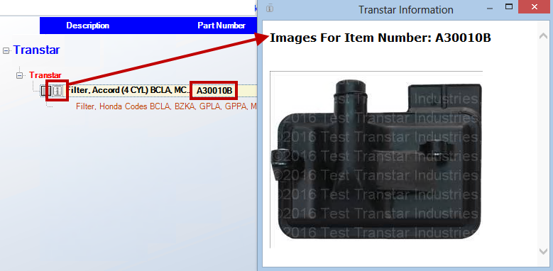 The i button pointing to the image that it opens when clicked.